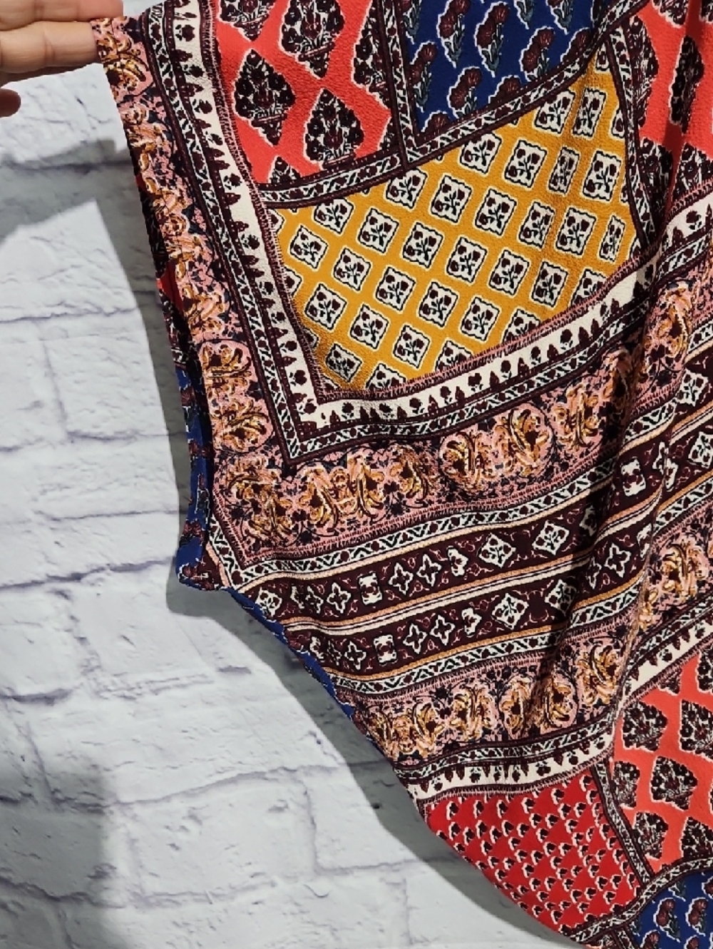 Umgee Multi-Color Boho Patchwork Kimono Cardigan - Picture 4 of 6